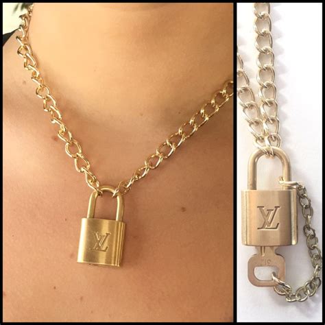 louis vuitton gold necklace lock|louis vuitton necklace with diamond.